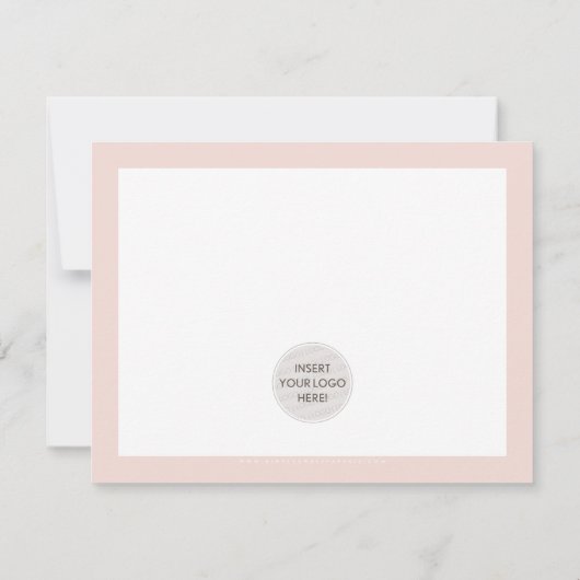 BUSINESS DANK U chic modern blush roze LOGO Bedankkaart (Achterkant)