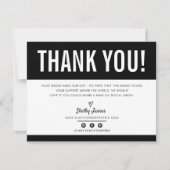 BUSINESS DANK U chic modern effen zwart LOGO Bedankkaart (Voorkant)