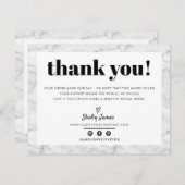 BUSINESS DANK U chic modern grijs marmer LOGO Bedankkaart (Voorkant / Achterkant)