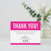 BUSINESS DANK U chic modern lichtroze LOGO Bedankkaart (Staand voorkant)