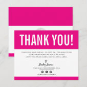 BUSINESS DANK U chic modern lichtroze LOGO Bedankkaart (Voorkant / Achterkant)