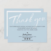 BUSINESS DANK U chic moderne baby blauwe witte ink Bedankkaart (Voorkant / Achterkant)