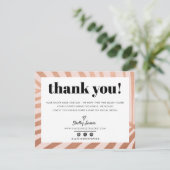 BUSINESS DANK U chic modernrose goud roze palm Bedankkaart (Staand voorkant)