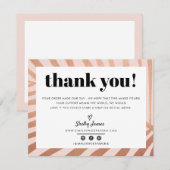 BUSINESS DANK U chic modernrose goud roze palm Bedankkaart (Voorkant / Achterkant)