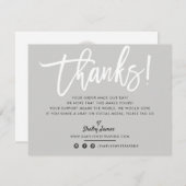 BUSINESS DANK U chic wit script grijs Bedankkaart (Voorkant / Achterkant)