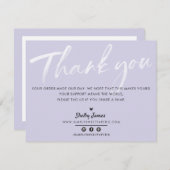 BUSINESS DANK U chique moderne paarse witte inkt Bedankkaart (Voorkant / Achterkant)