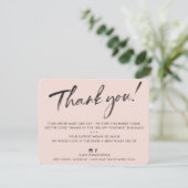 BUSINESS DANK U elegante waterverf inkt blush Bedankkaart (Staand voorkant)