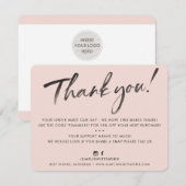 BUSINESS DANK U elegante waterverf inkt blush Bedankkaart (Voorkant / Achterkant)