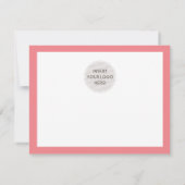 BUSINESS DANK U elegante zwarte koraal roze LOGO Bedankkaart (Achterkant)