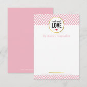 BUSINESS DANK U gemaakt met liefde roze chevron Bedankkaart (Voorkant / Achterkant)