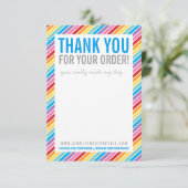 BUSINESS DANK U heldere kleurrijke regenboogstreep Bedankkaart (Staand voorkant)