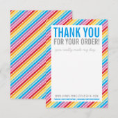 BUSINESS DANK U heldere kleurrijke regenboogstreep Bedankkaart (Voorkant / Achterkant)