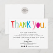 BUSINESS DANK U leuk heldere kleurrijke typografie Bedankkaart (Voorkant / Achterkant)