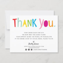 BUSINESS DANK U leuk heldere kleurrijke typografie