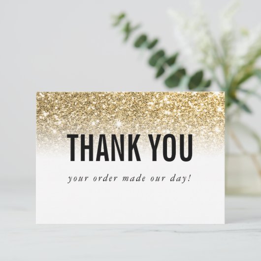 BUSINESS DANK U logo modern order insert goud Bedankkaart (Staand voorkant)