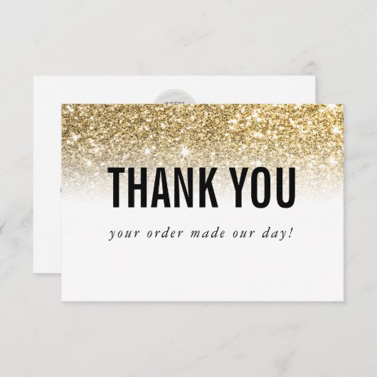 BUSINESS DANK U logo modern order insert goud Bedankkaart (Voorkant / Achterkant)