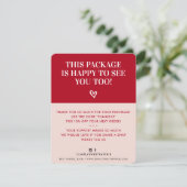 BUSINESS DANK U minimale moderne vet roze rood Bedankkaart (Staand voorkant)