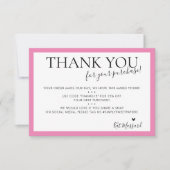 BUSINESS DANK U modern chic schattig snoep roze Bedankkaart (Voorkant)