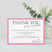 BUSINESS DANK U modern chic schattig snoep roze Bedankkaart (Staand voorkant)