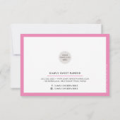 BUSINESS DANK U modern chic schattig snoep roze Bedankkaart (Achterkant)