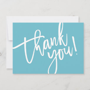 BUSINESS DANK U modern script insert aqua logo Bedankkaart
