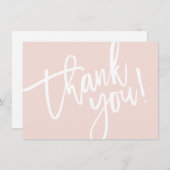 BUSINESS DANK U modern script insert roze logo Bedankkaart (Voorkant / Achterkant)