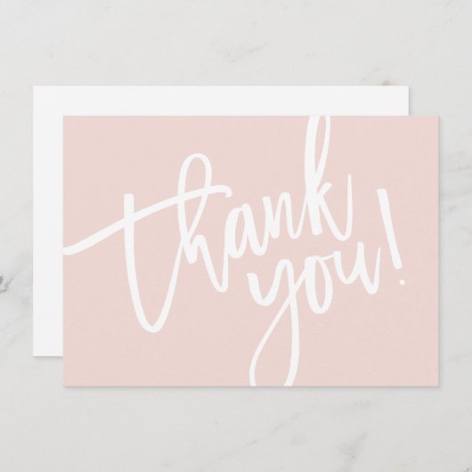 BUSINESS DANK U modern script insert roze logo Bedankkaart (Voorkant / Achterkant)