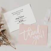 BUSINESS DANK U modern script insert roze logo Bedankkaart