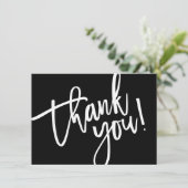 BUSINESS DANK U modern script insert zwart logo Bedankkaart (Staand voorkant)