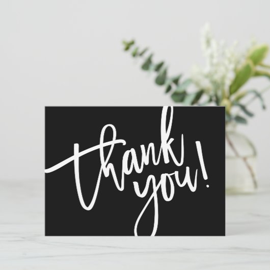 BUSINESS DANK U modern script insert zwart logo Bedankkaart (Staand voorkant)