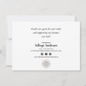 BUSINESS DANK U modern script insert zwart logo Bedankkaart (Achterkant)