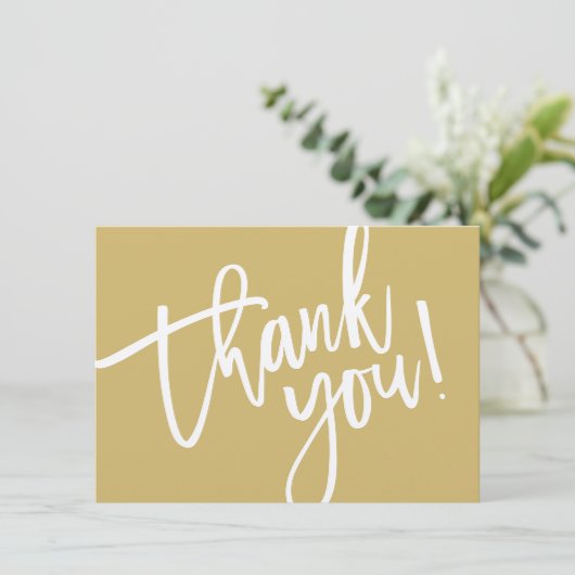 BUSINESS DANK U modern script invoegen effen goud Bedankkaart (Staand voorkant)