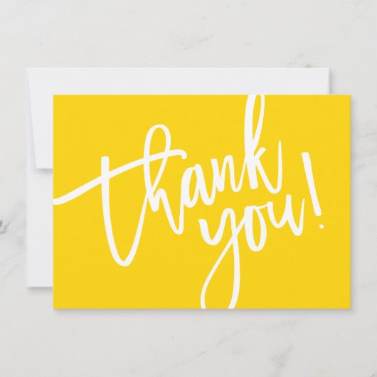BUSINESS DANK U modern script slip geel logo Bedankkaart (Voorkant)