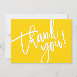 BUSINESS DANK U modern script slip geel logo Bedankkaart