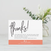 BUSINESS DANK U modern vet handgeschreven sinaasap Bedankkaart (Staand voorkant)