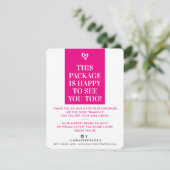 BUSINESS DANK U modern vet helder roze Bedankkaart (Staand voorkant)