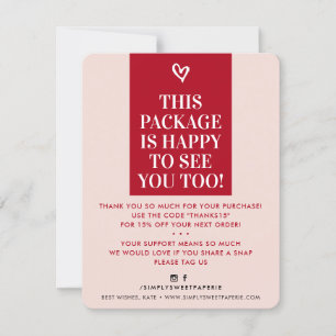 BUSINESS DANK U modern vet roze rood Bedankkaart