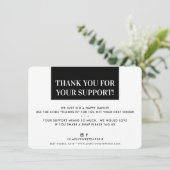 BUSINESS DANK U modern vet zwart wit Bedankkaart (Staand voorkant)