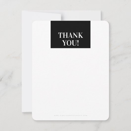 BUSINESS DANK U modern vet zwart wit Bedankkaart (Achterkant)