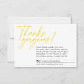 BUSINESS DANK U moderne balpen oud geel Bedankkaart (Voorkant)