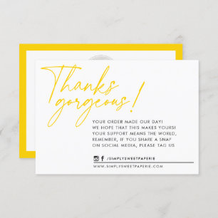 BUSINESS DANK U moderne balpen oud geel Bedankkaart