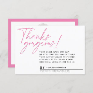 BUSINESS DANK U moderne balpen roze Bedankkaart