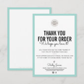 BUSINESS DANK U moderne bestelling invoegen mint g Bedankkaart (Voorkant / Achterkant)