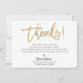 BUSINESS DANK U moderne chique gouden glitter Bedankkaart (Voorkant)