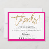 BUSINESS DANK U moderne chique gouden glitter scri Bedankkaart (Voorkant)
