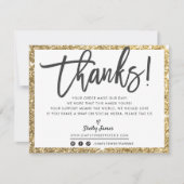 BUSINESS DANK U moderne chique gouden glitter zwar Bedankkaart (Voorkant)