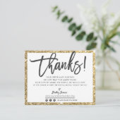 BUSINESS DANK U moderne chique gouden glitter zwar Bedankkaart (Staand voorkant)