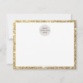 BUSINESS DANK U moderne chique gouden glitter zwar Bedankkaart (Achterkant)