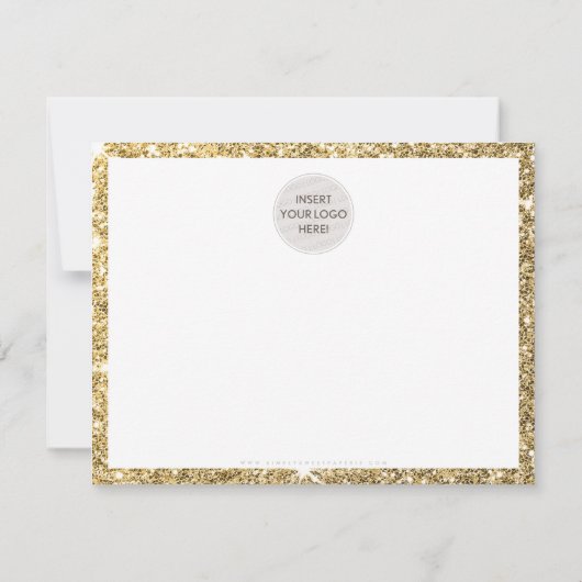 BUSINESS DANK U moderne chique gouden glitter zwar Bedankkaart (Achterkant)