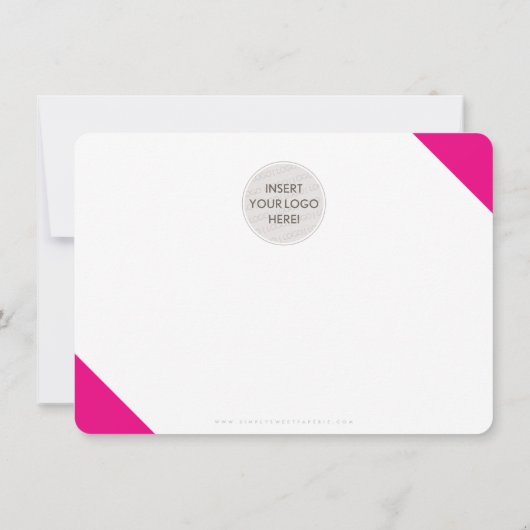 BUSINESS DANK U moderne chique hoeken script roze Bedankkaart (Achterkant)